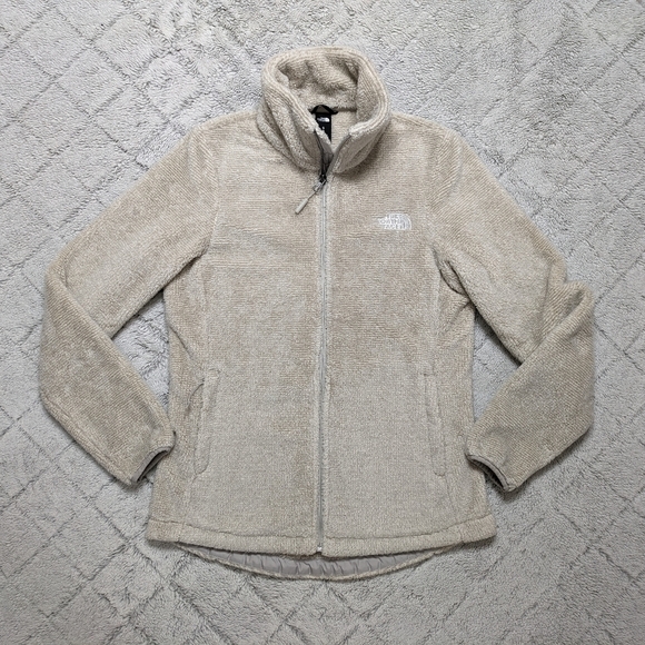 The North Face Osito Jacket Women's Small Beige Fleece Stand Up Collar Full Zip - Picture 1 of 9